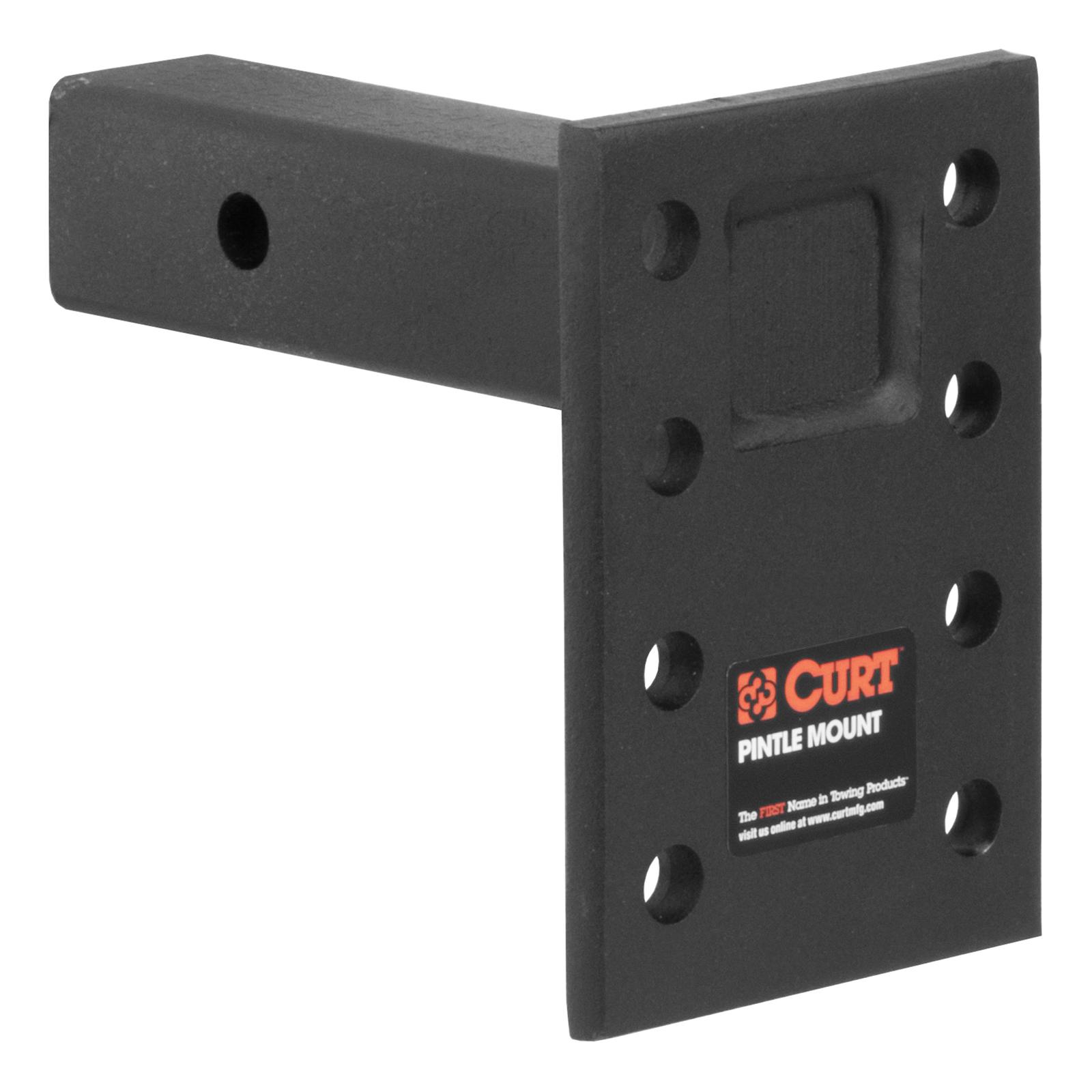 CURT Adjustable Pintle Mounts 48323 Mount, 10,000 lbs. GTW, 3-Position Mounting, 2 in. Square Receiver Mount, Steel, Black Carbide, Each