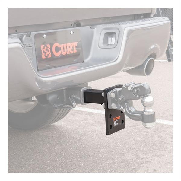 CURT Adjustable Pintle Mounts 48324 Mount, 10,000 lbs. GTW, 3-Position Mounting, 2 in. Square Receiver Mount, Steel, Black Carbide, Each thumbnail 3