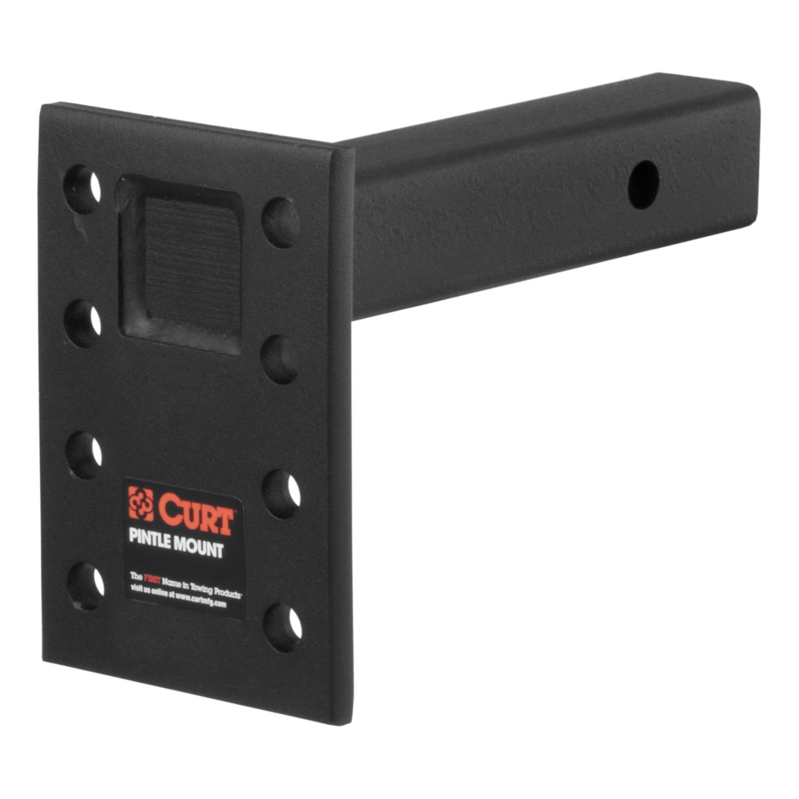 CURT Adjustable Pintle Mounts 48324 Mount, 10,000 lbs. GTW, 3-Position Mounting, 2 in. Square Receiver Mount, Steel, Black Carbide, Each thumbnail 2