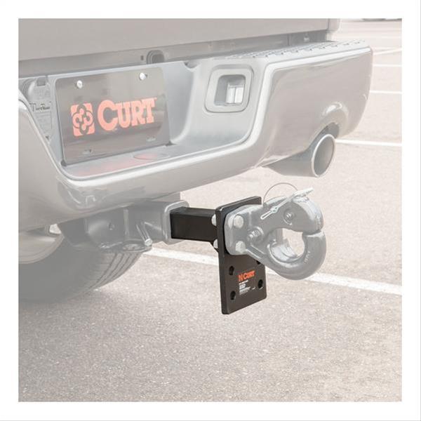CURT Adjustable Pintle Mounts 48325 Mount, 15,000 lbs. GTW, 3-Position Mounting, 2 in. Square Receiver Mount, Steel, Black Carbide, Each thumbnail 3