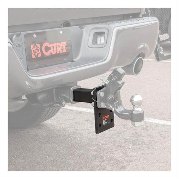 CURT Adjustable Pintle Mounts 48328 Mount, 15,000 lbs. GTW, 3-Position Mounting, 2 in. Square Receiver Mount, Steel, Black Carbide, Each thumbnail 3
