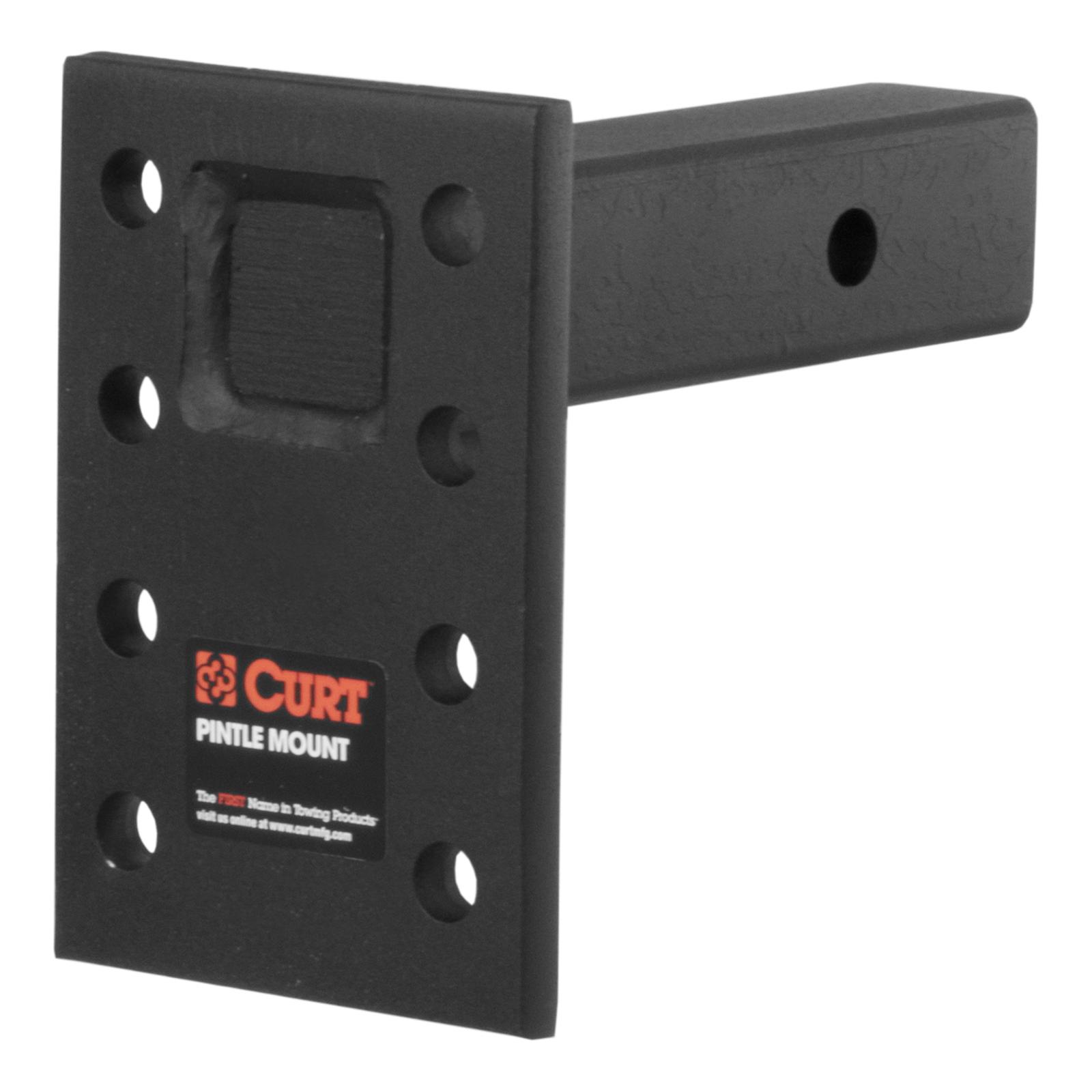 CURT Adjustable Pintle Mounts 48328 Mount, 15,000 lbs. GTW, 3-Position Mounting, 2 in. Square Receiver Mount, Steel, Black Carbide, Each