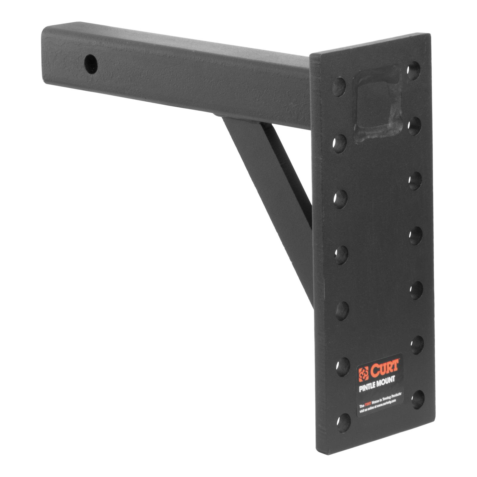 CURT Adjustable Pintle Mounts 48342 Mount, 10,000 lbs. GTW, 6-Position Mounting, 2 in. Square Receiver Mount, Steel, Black Carbide, Each thumbnail 2