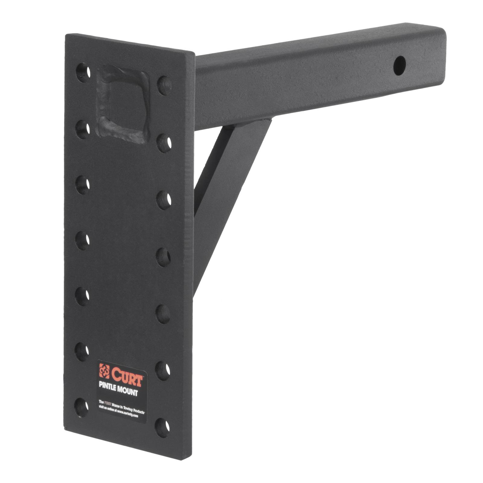 CURT Adjustable Pintle Mounts 48342 Mount, 10,000 lbs. GTW, 6-Position Mounting, 2 in. Square Receiver Mount, Steel, Black Carbide, Each thumbnail 3