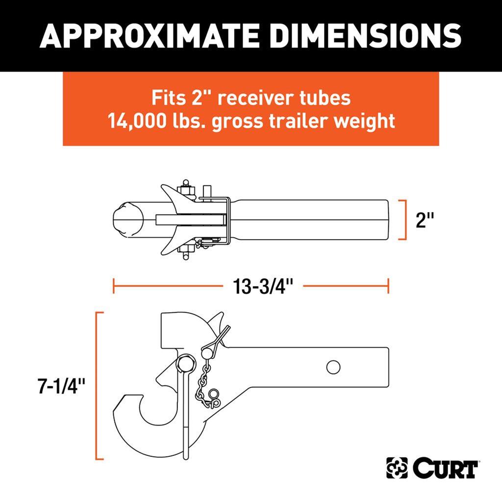 Curt Manufacturing Tow Hooks and Covers 48405 Hook, SecureLatch Hook thumbnail 2