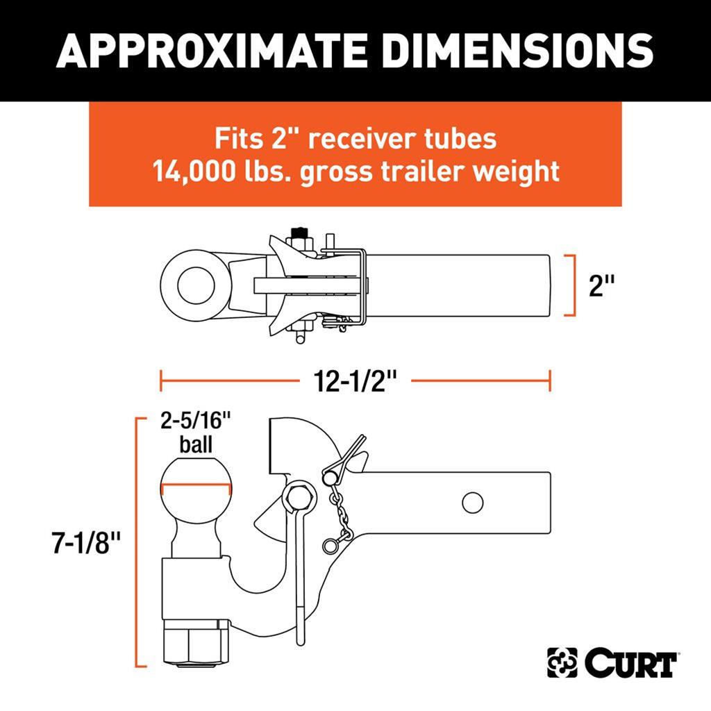 Curt Manufacturing Tow Hooks and Covers 48406 Hitch, SecureLatch Hitch thumbnail 2