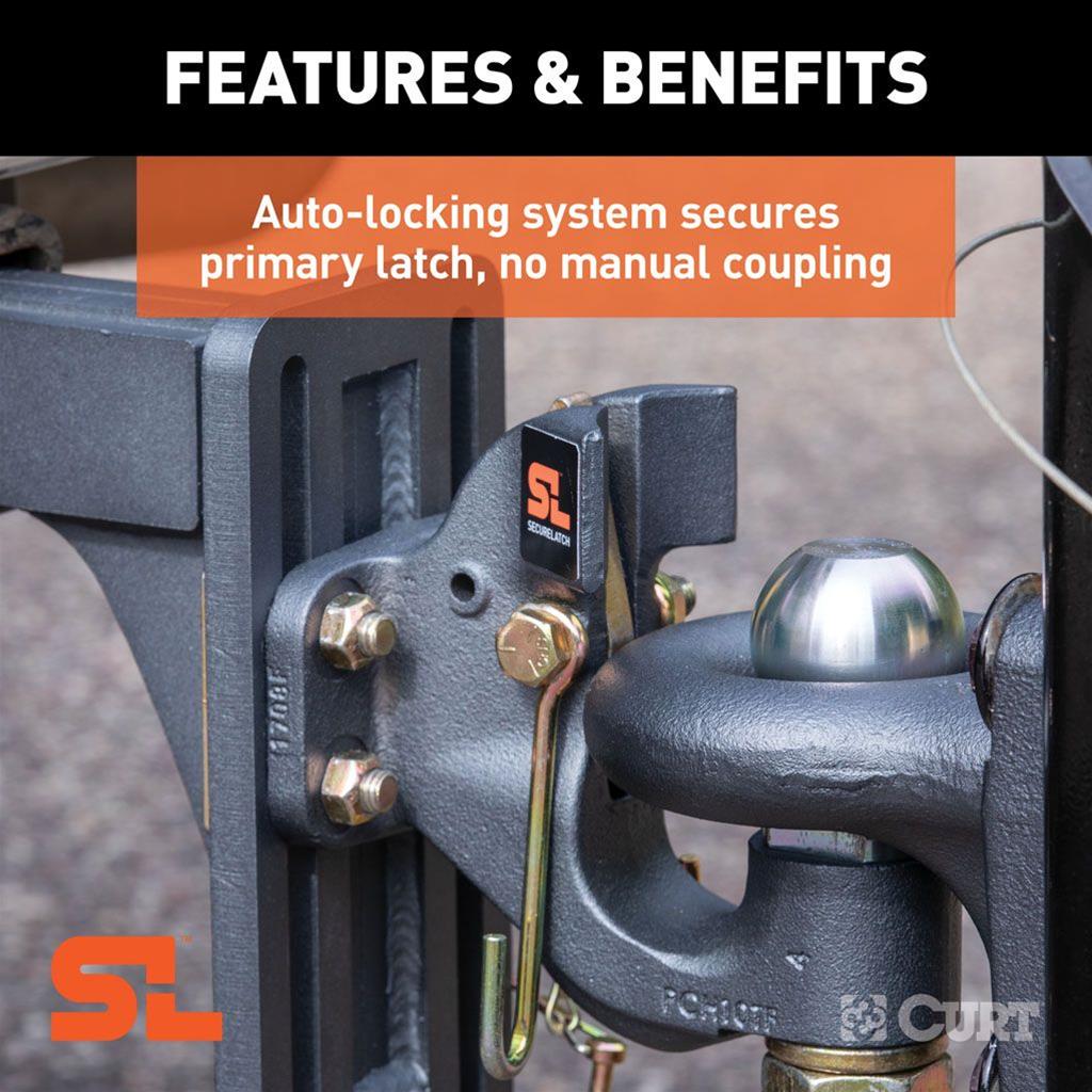 CURT SecureLatch Ball/Pintle Hooks 48410 Pintle, Pintle thumbnail 5