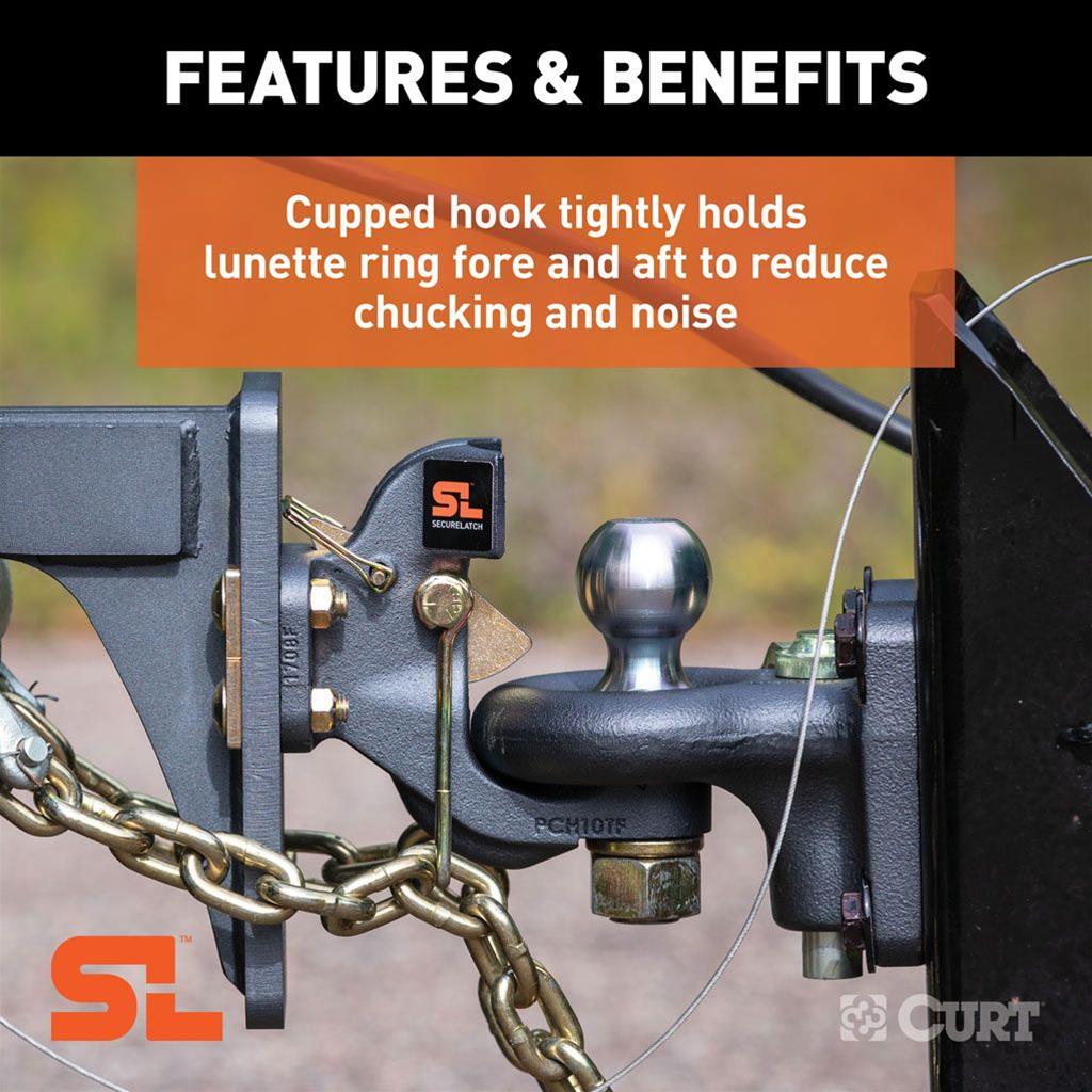 CURT SecureLatch Ball/Pintle Hooks 48410 Pintle, Pintle thumbnail 6
