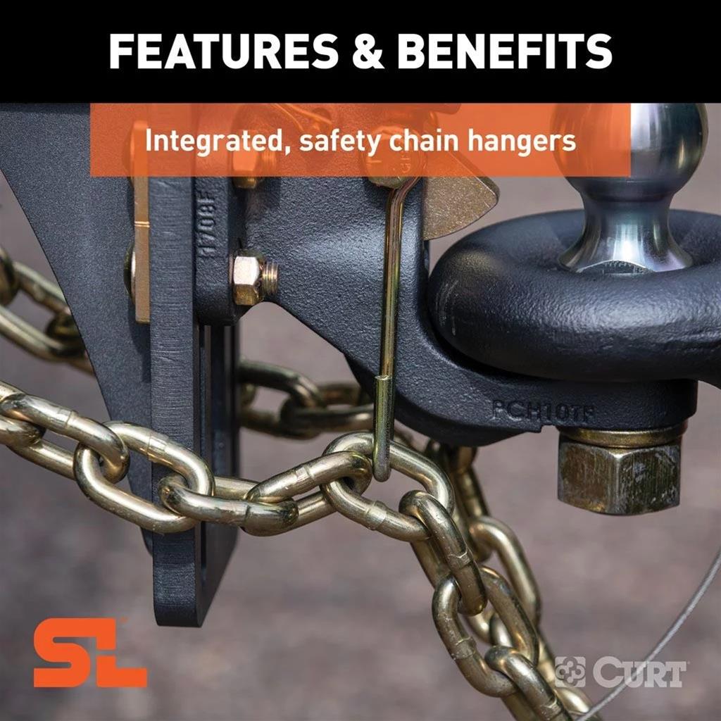 CURT SecureLatch Ball/Pintle Hooks 48410 Pintle, Pintle thumbnail 7