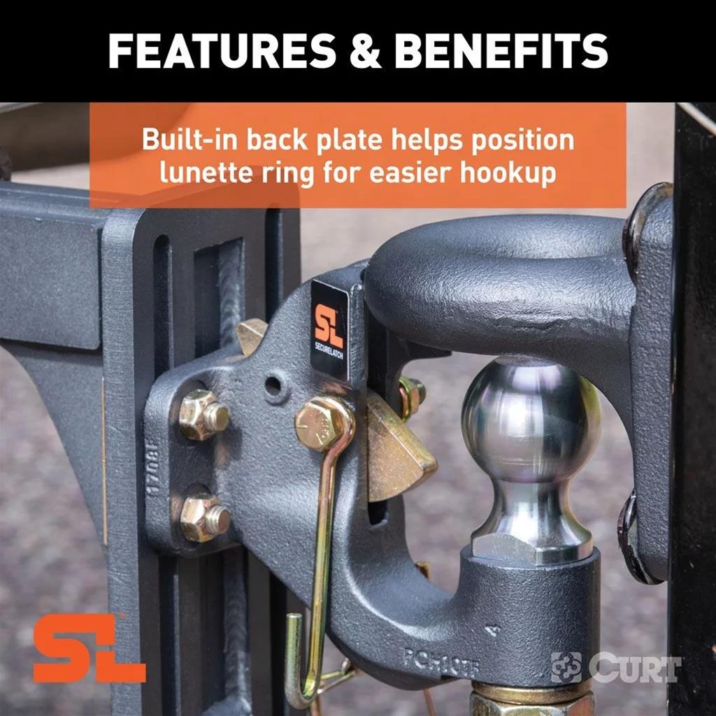 CURT SecureLatch Ball/Pintle Hooks 48410 Pintle, Pintle thumbnail 4