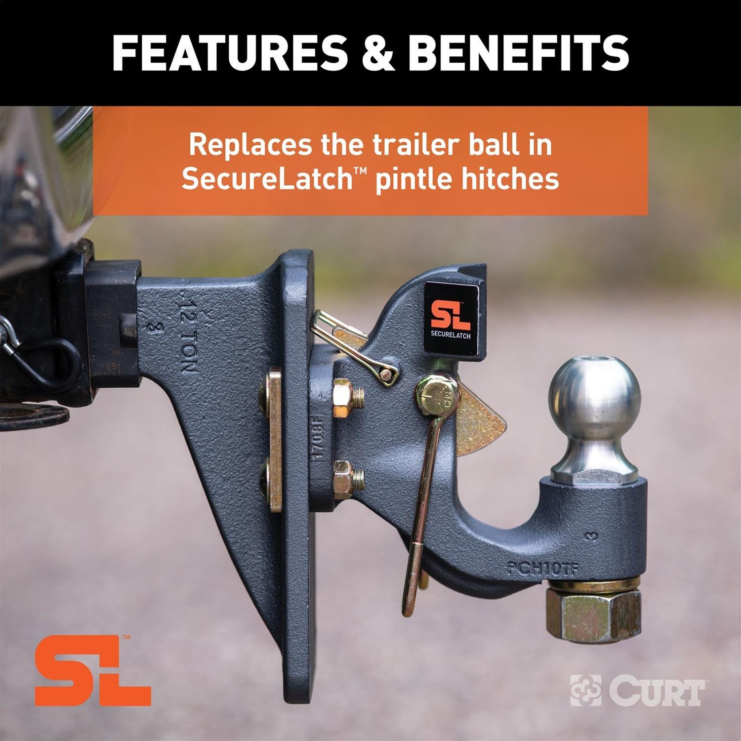 Curt Manufacturing Hitch Balls 48420 Tow Ball, SecureLatch Ball thumbnail 2