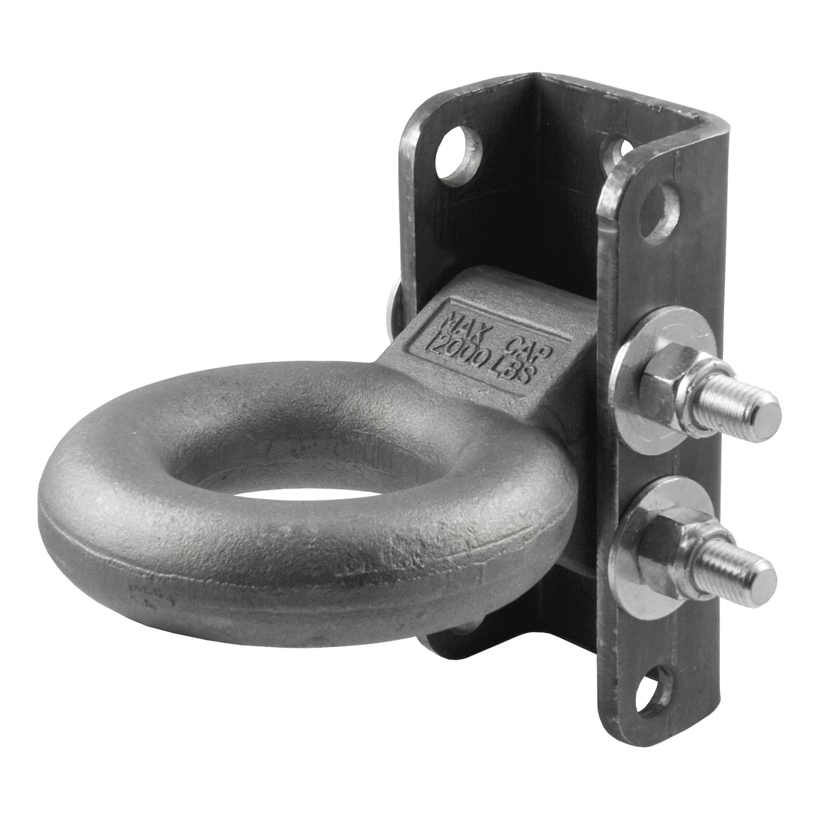 CURT Forged Alloy Lunette Eyes and Channels 48630 Eye, 12,000 lbs. GTW, 3 in. Eye Diameter, Mount Included, 7 1/2 in. Channel Height, Steel, Black, Kit thumbnail 2