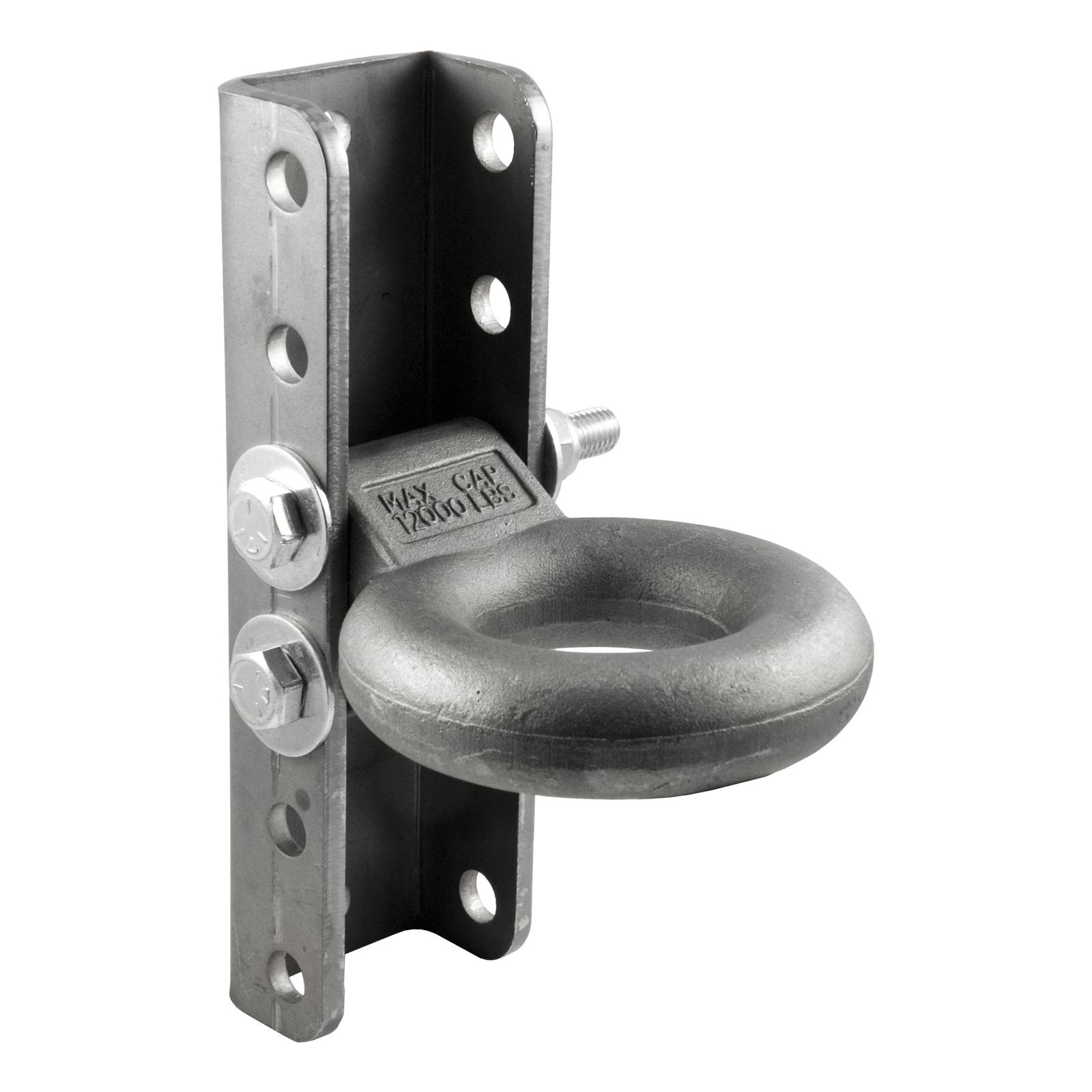CURT Forged Alloy Lunette Eyes and Channels 48640 Eye, 12,000 lbs. GTW, 3 in. Eye Diameter, Mount Included, 11 3/4 in. Channel Height, Steel, Black, Kit