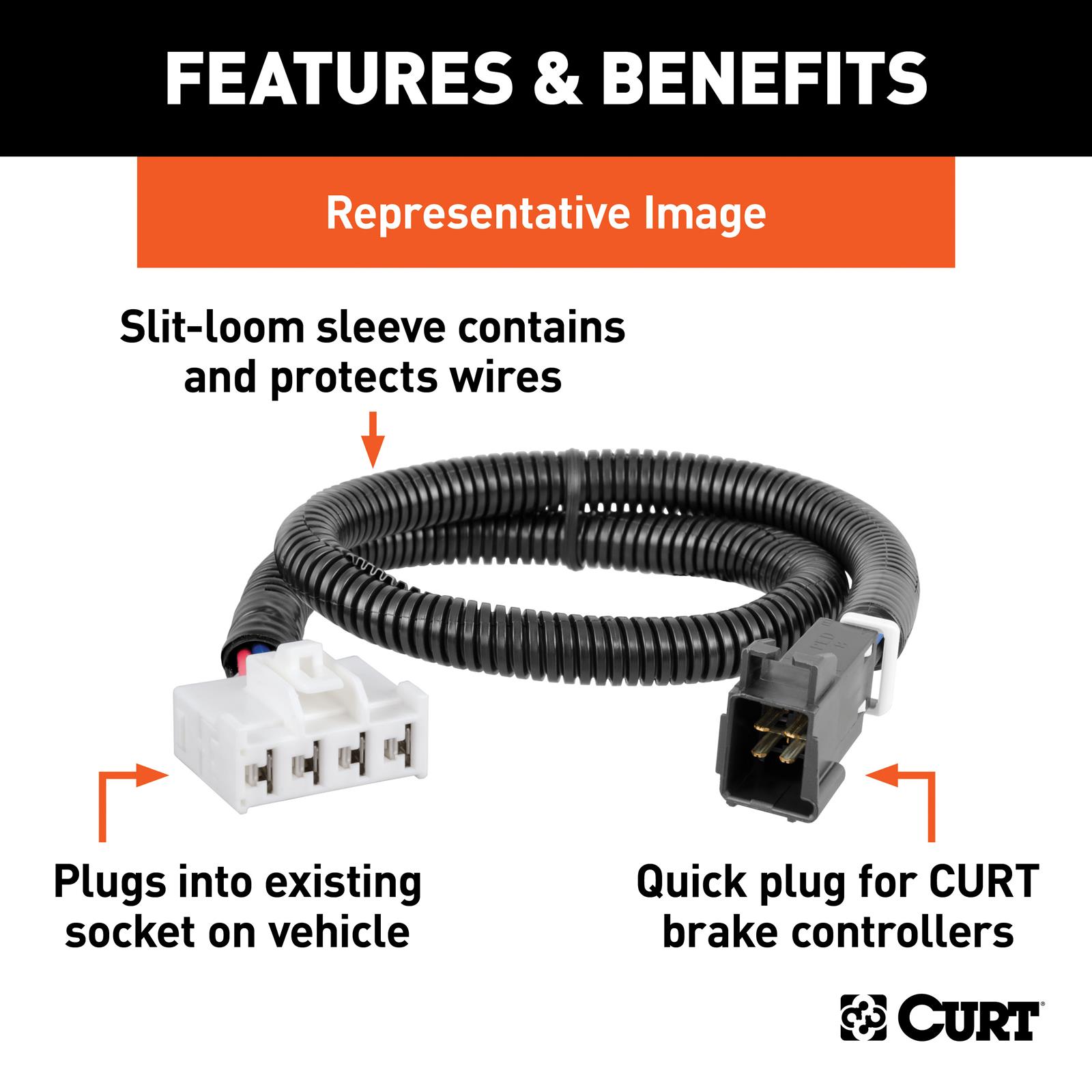 Curt Manufacturing Trailer Brake Controller Harnesses 51529 Control Wire Harness thumbnail 2
