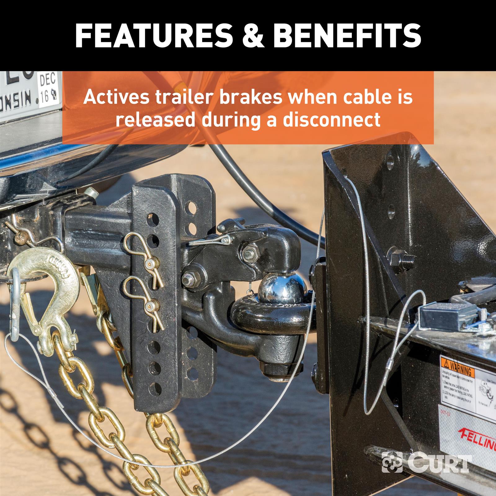 Curt Manufacturing Fastener Pull Wires 52021 Trailer Brake Control Lanyard thumbnail 4