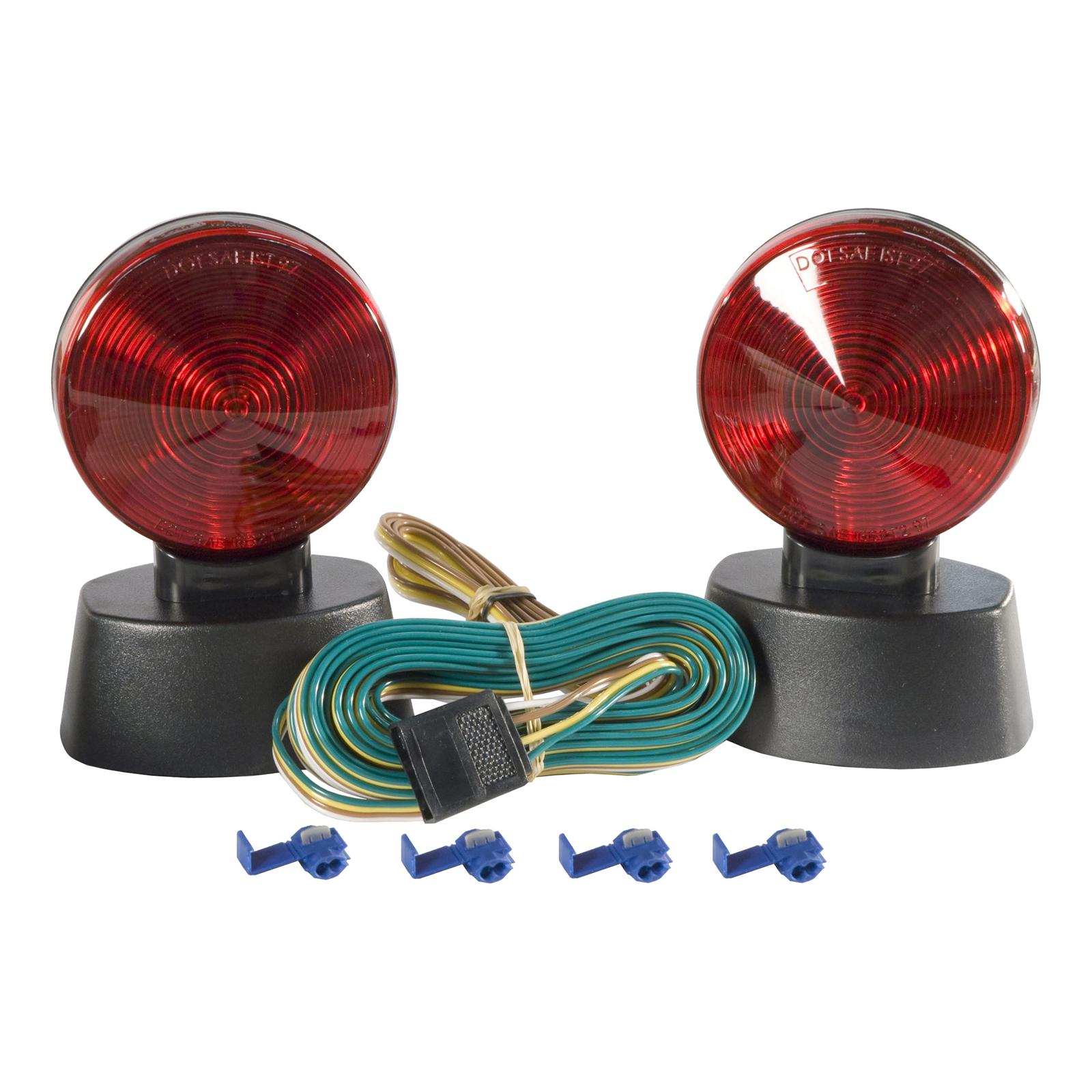 CURT Magnetic Towing Lights 53200 Auxiliary Light, Light, 20 ft. cord, 4-Way Flat Plug, Kit