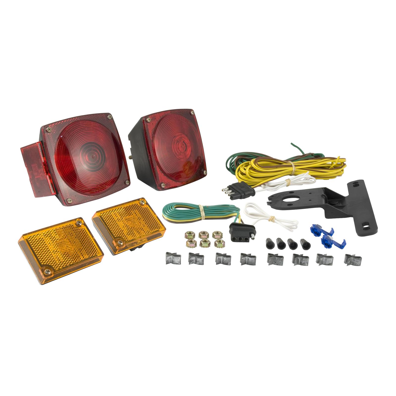CURT Combination Trailer Lights 53540 Light, Taillight, Red, Stop, Tail, Turn, Rear/Side Reflectors, Markers, License Illumination, Kit