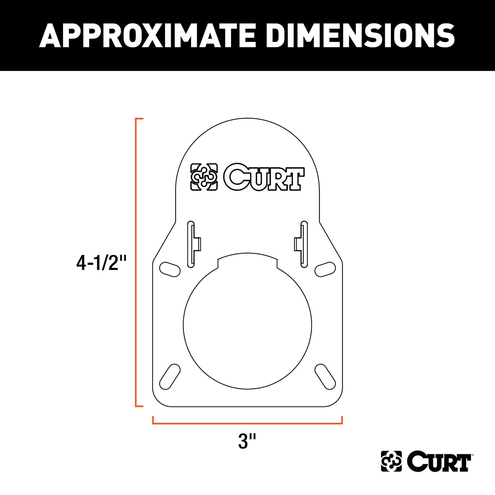 CURT Trailer Wiring Harness Opening Cover Plates 55417 Connector Dust Cover, 7-Way to Fit Factory Truck Bed Connector Opening, Chevrolet/GMC, Each thumbnail 2