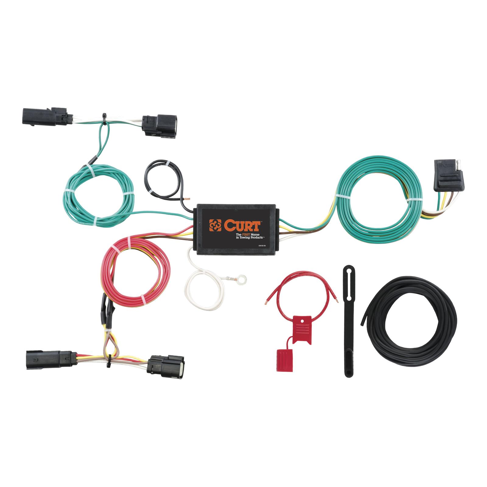 CURT Custom Wiring Connector Harnesses for 2015-2018 EDGE - 56292 Adapter, Vehicle Towing Harness, 3 to 2 Powered Converter, Ford, Kit