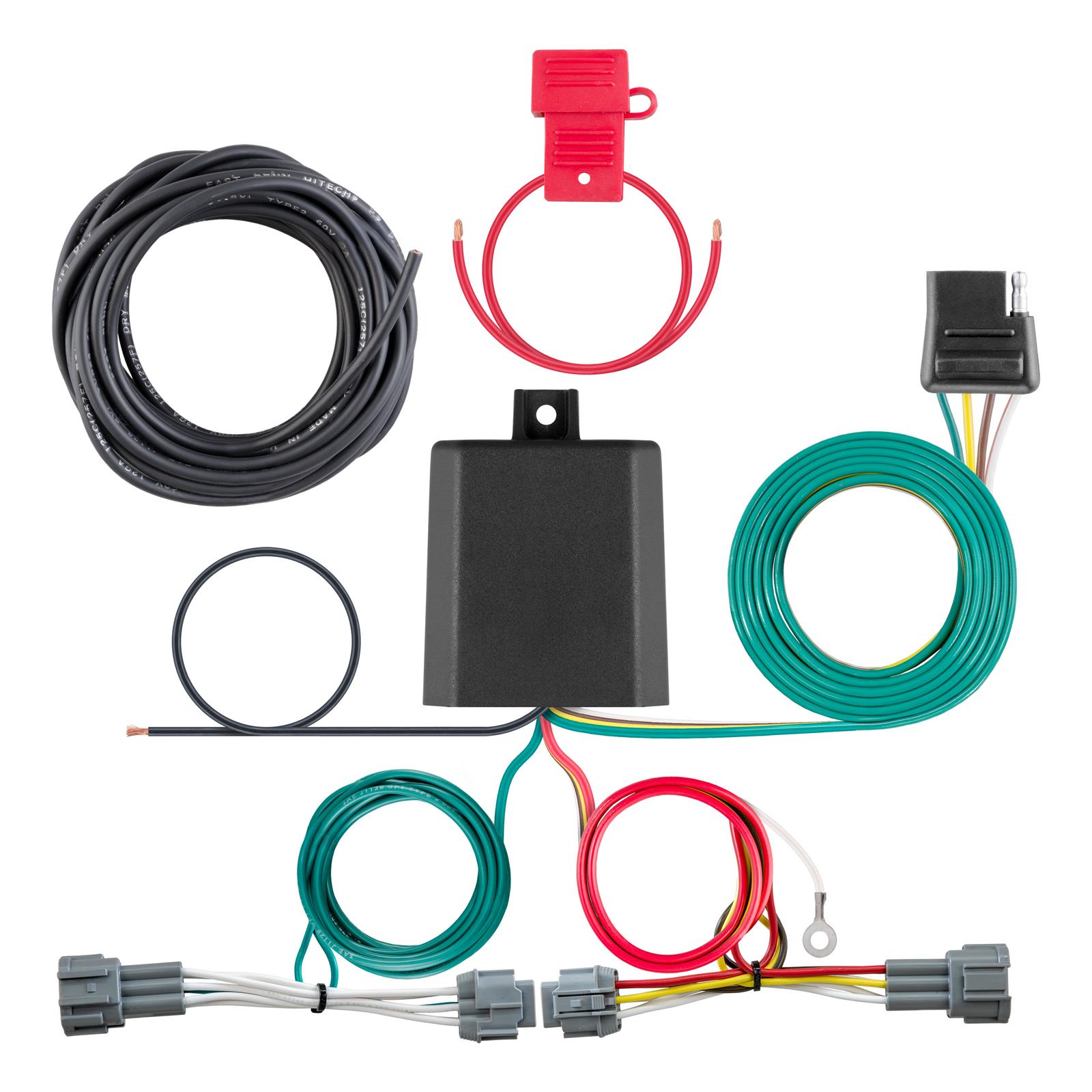 Curt Manufacturing - Trailer Wiring Harnesses for 2018-2024 KICKS 56418 Connector Kit, Custom Harness, 4-Way Flat Output, Select Nissan Kicks