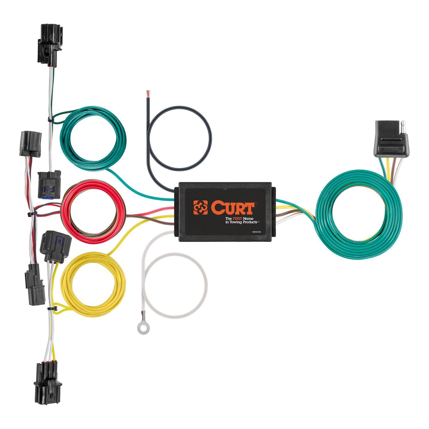 Curt Manufacturing - Wiring Connectors and Pigtails for 2019-2024 FORTE 56457 Trailer Connector Kit, Custom Harness, 4-Way Flat Output, Select Kia Forte thumbnail 5