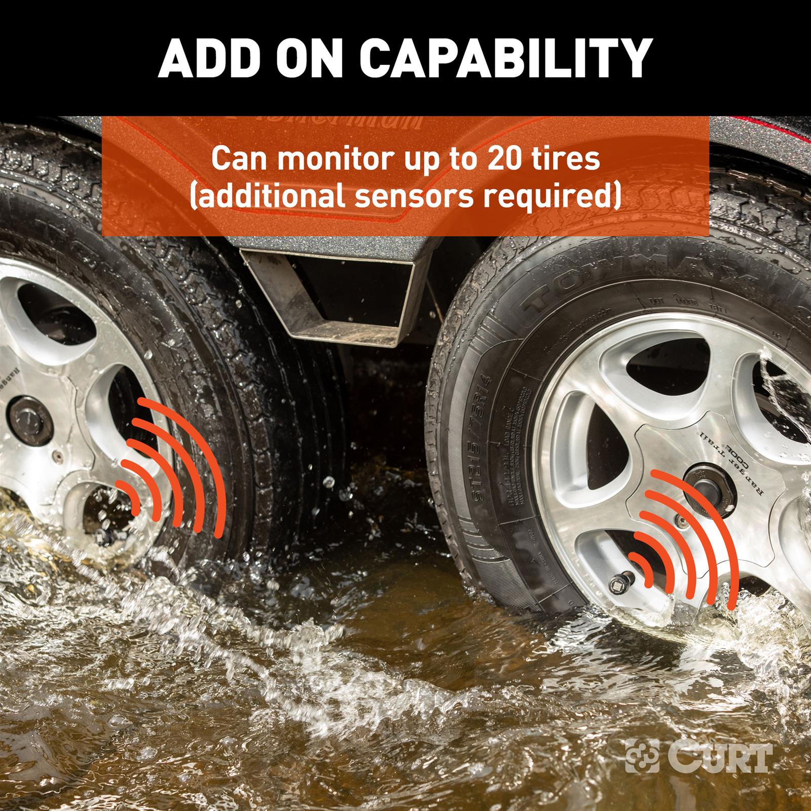 CURT Tire Linc Pressure Monitoring Systems 57009 System, TPMS, OneControl® App., Repeater, 4 Sensors, Kit thumbnail 6