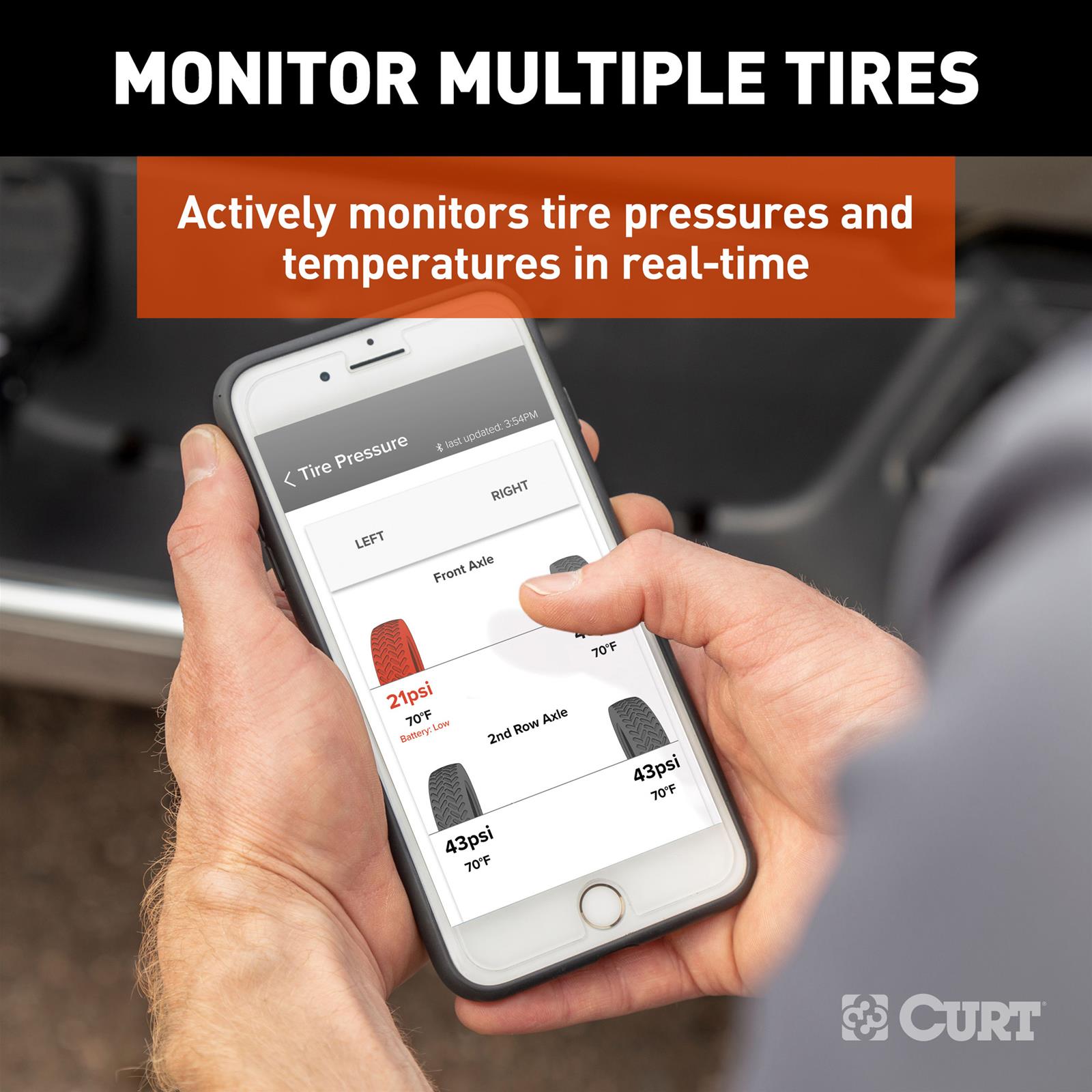 CURT Tire Linc Pressure Monitoring Systems 57009 System, TPMS, OneControl® App., Repeater, 4 Sensors, Kit thumbnail 4