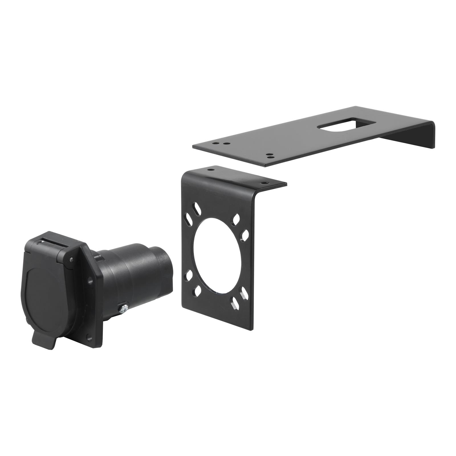 CURT Trailer Wire Connector Brackets 57202 Mounting Bracket, 7-pole Socket, Steel, Black, Each thumbnail 3