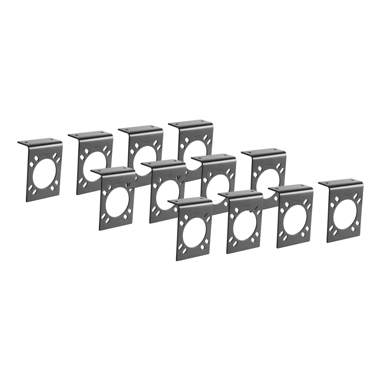 CURT Trailer Wire Connector Brackets 57205 Mounting Bracket, 7-pole RV Socket, Steel, Black, Set of 12 thumbnail 2