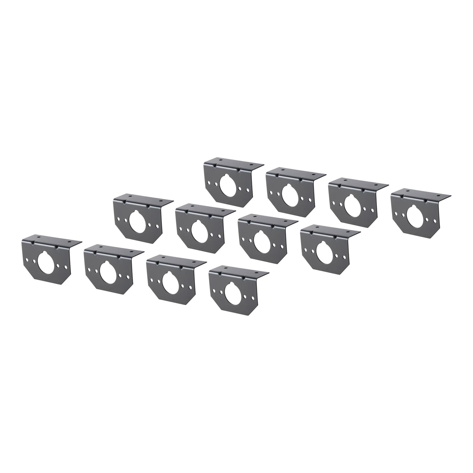 CURT Trailer Wire Connector Brackets 57207 Mounting Bracket, 4, 5, 6 Round Socket, Steel, Black, Set of 12