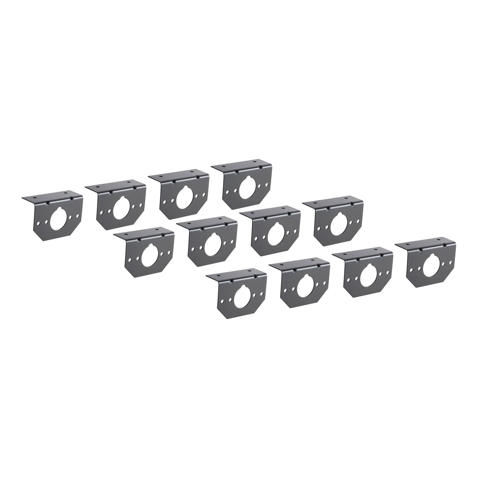 CURT Trailer Wire Connector Brackets 57207 Mounting Bracket, 4, 5, 6 Round Socket, Steel, Black, Set of 12 thumbnail 2