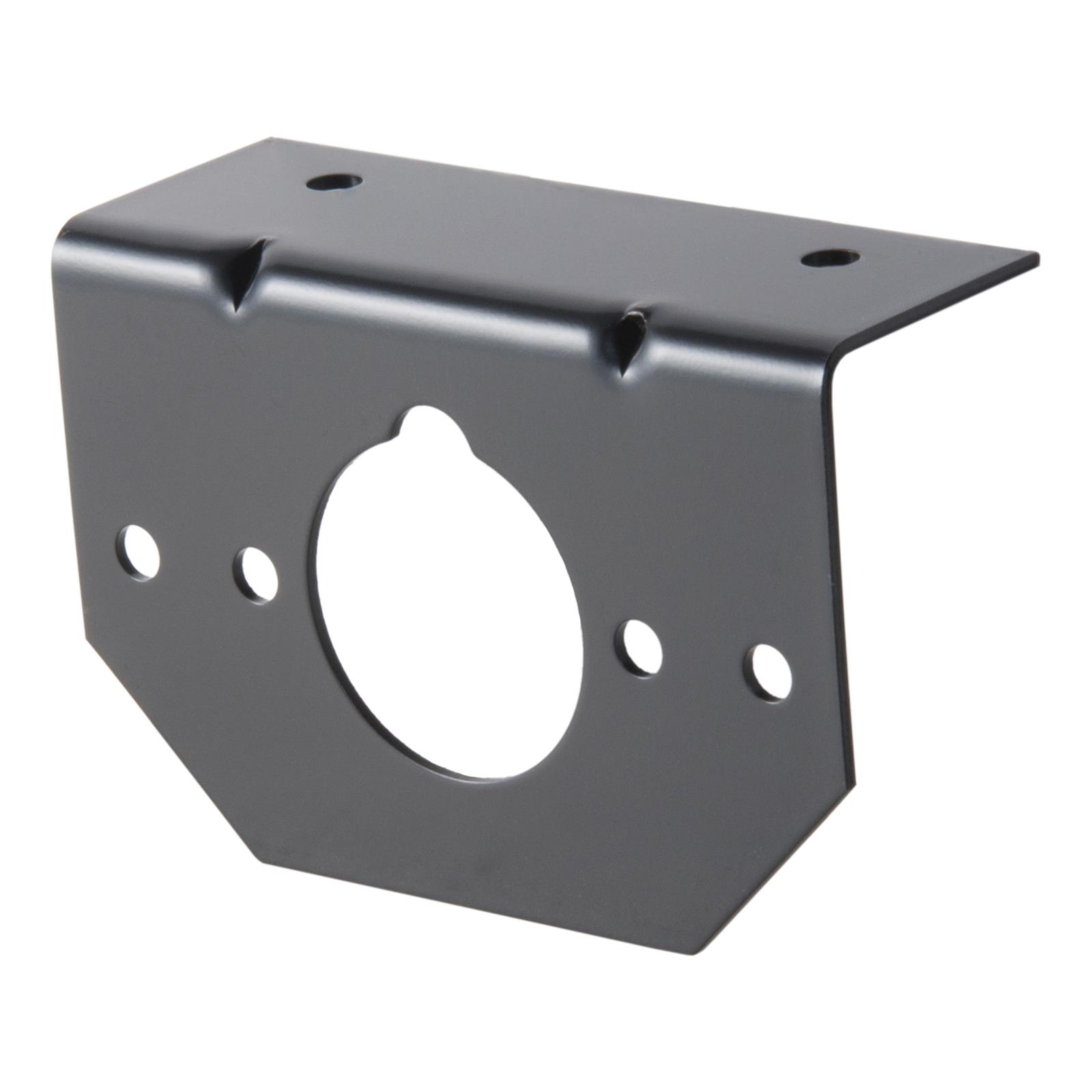 CURT Trailer Wire Connector Brackets 57208 Mounting Bracket, 4, 5, 6 Round Socket, Steel, Black, Each