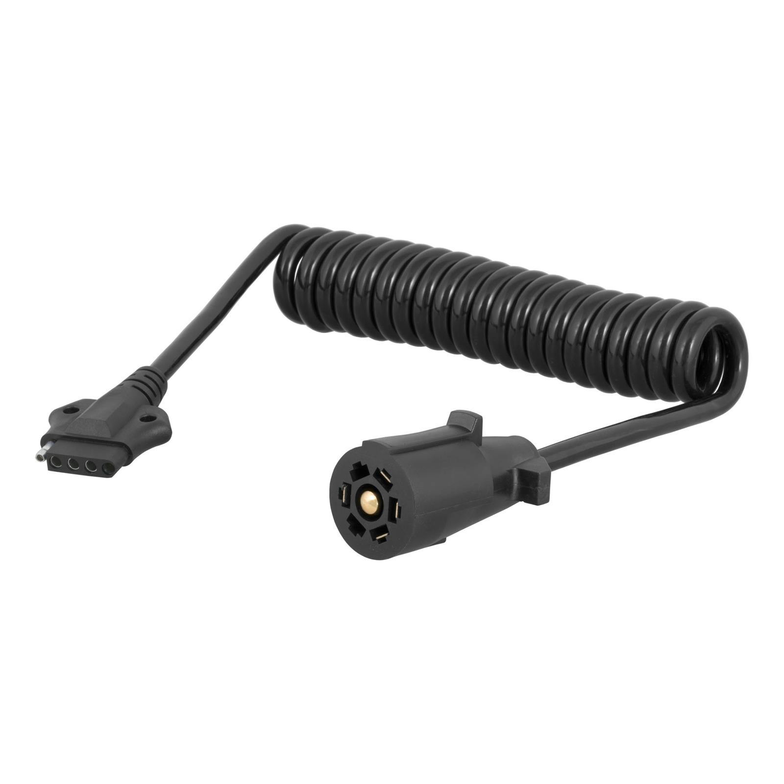 CURT Trailer Harness Adapters 57282 Vehicle Towing Adapter, Adapter, 7-Way RV Blade to 5-Way Flat, 8 ft. Cable, Universal, Each thumbnail 5