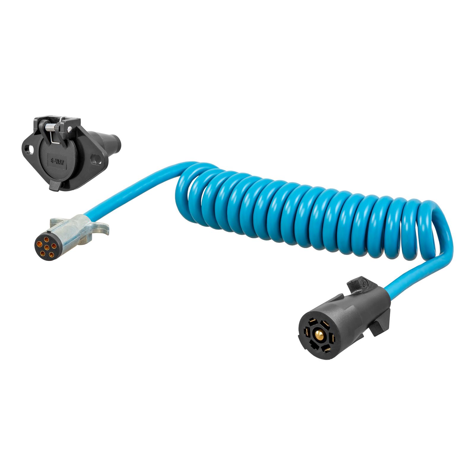 Curt Manufacturing Trailer Wiring Harnesses 57283 RV Electrical Adapter, 8' Dinghy Towing Adapter & Socket (7-Way RV Blade to 6-Way Round Vehicle) thumbnail 4