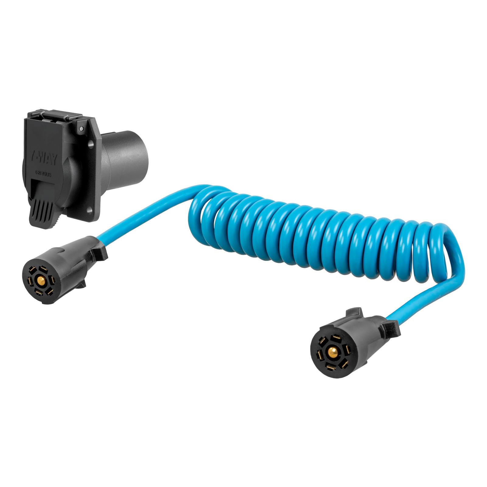CURT Dinghy Towing Electrical Adapters 57284 RV Adapter, 8' Adapter & Socket (7-Way RV Blade, Fits USCAR)