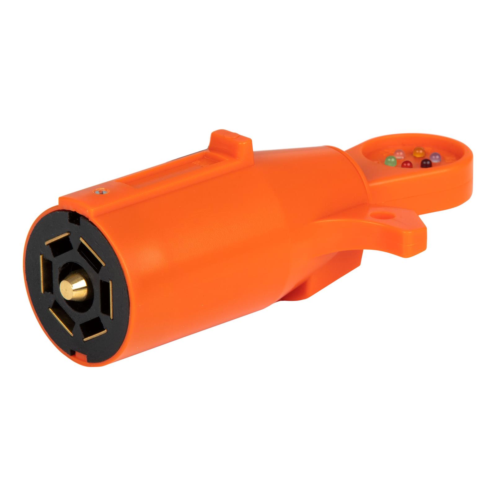 CURT LED Connector Testers 58273 Circuit Tester, Tester, 7-Way RV Blade Connector, Taillight, Turn Signal, Ground, Brake, Reverse, Auxiliary Power, Orange, Each thumbnail 3