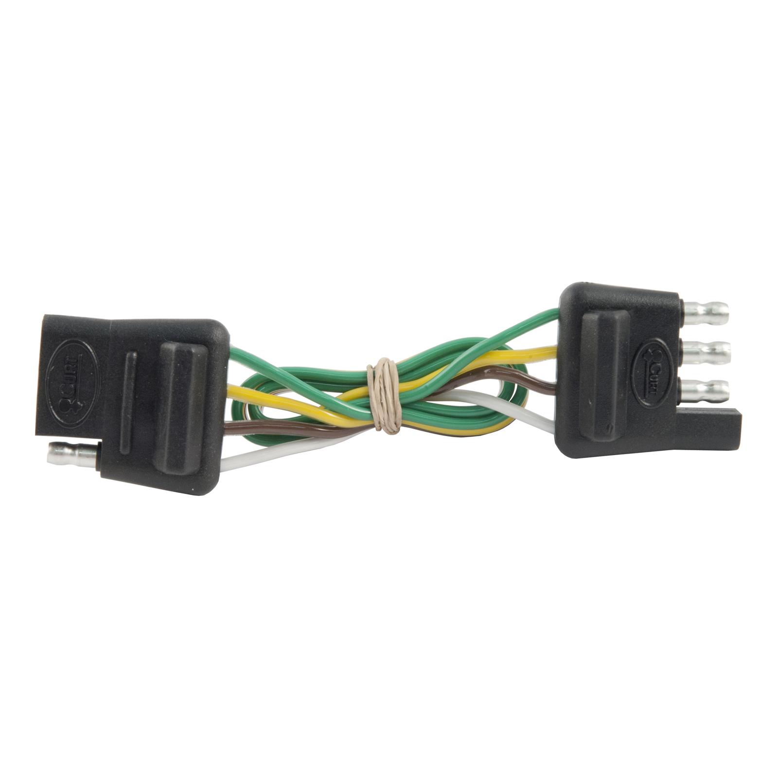 CURT Trailer Wiring Harness Extensions 58380 Harness, 12 in. Length, 4 Way Flat Connector, Universal, Each thumbnail 2