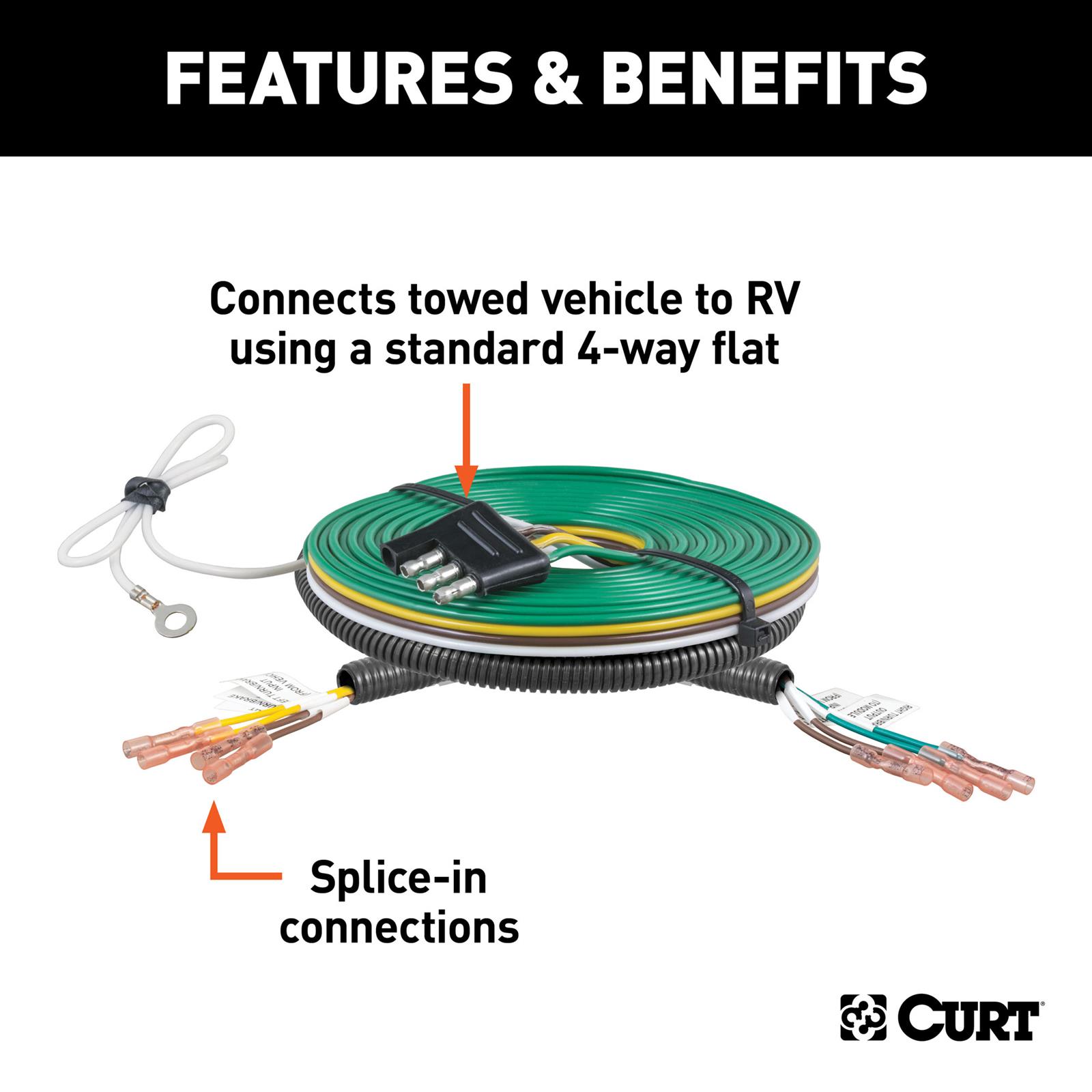 CURT Universal Splice-In Towed Vehicle RV Wiring Harnesses 58979 Towing Harness Adapter, Harness, Harness Adapter, Each thumbnail 2