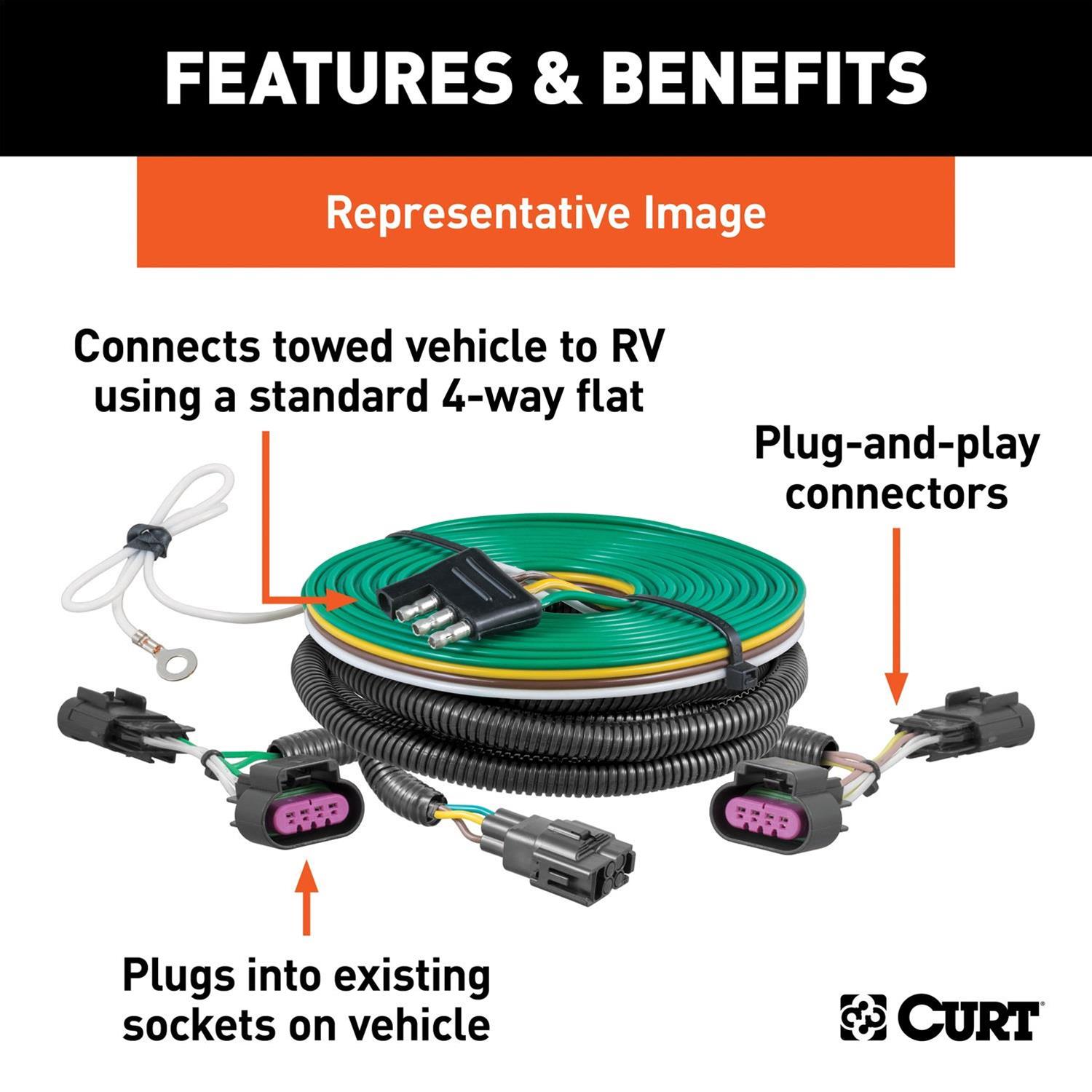 Curt Manufacturing - Trailer Wiring Harnesses for 2019-2025 2500, 3500 58995 Wire Connector thumbnail 3