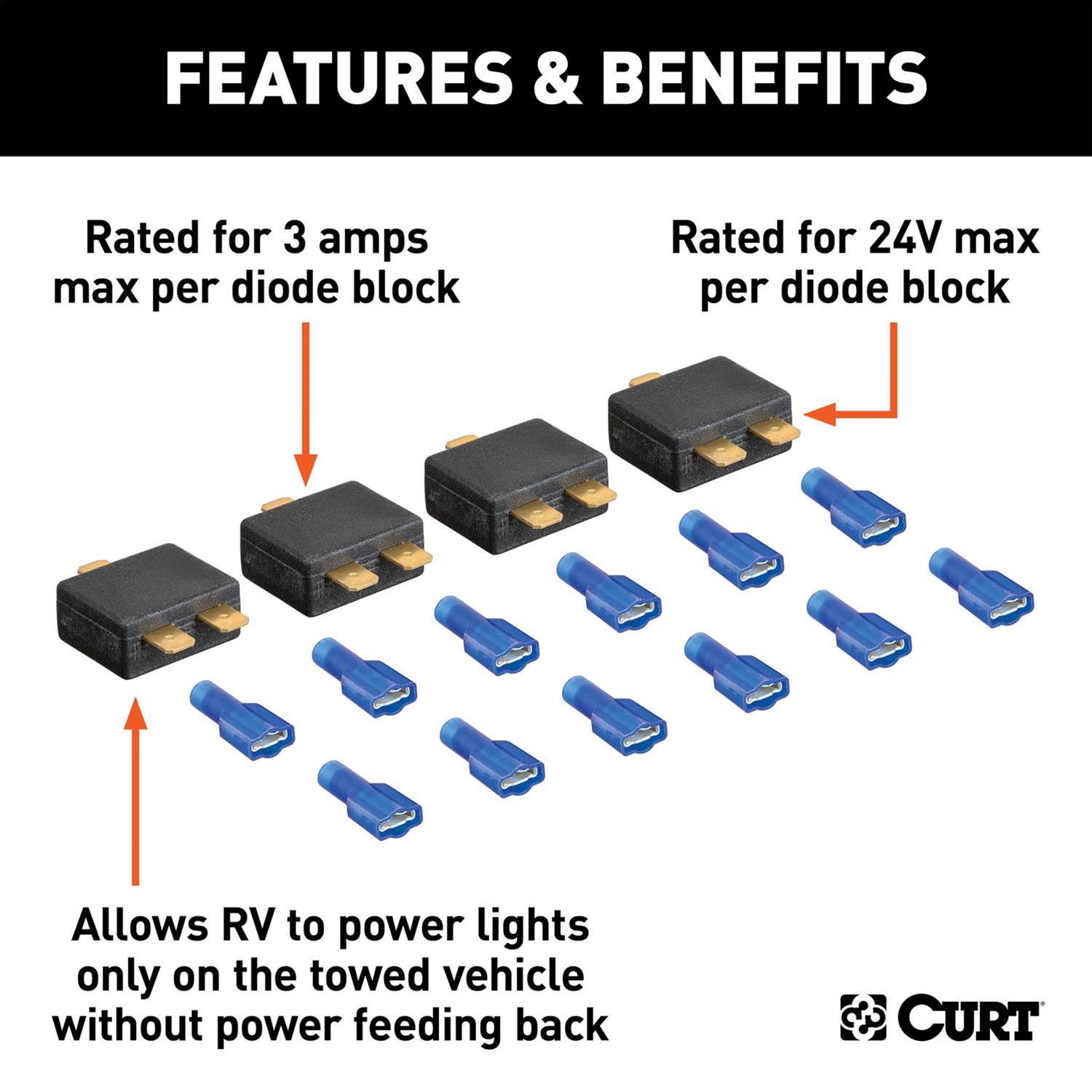 Curt Manufacturing Turn Signal Wiring Kits 58999 RV Harness Diode Kit thumbnail 2