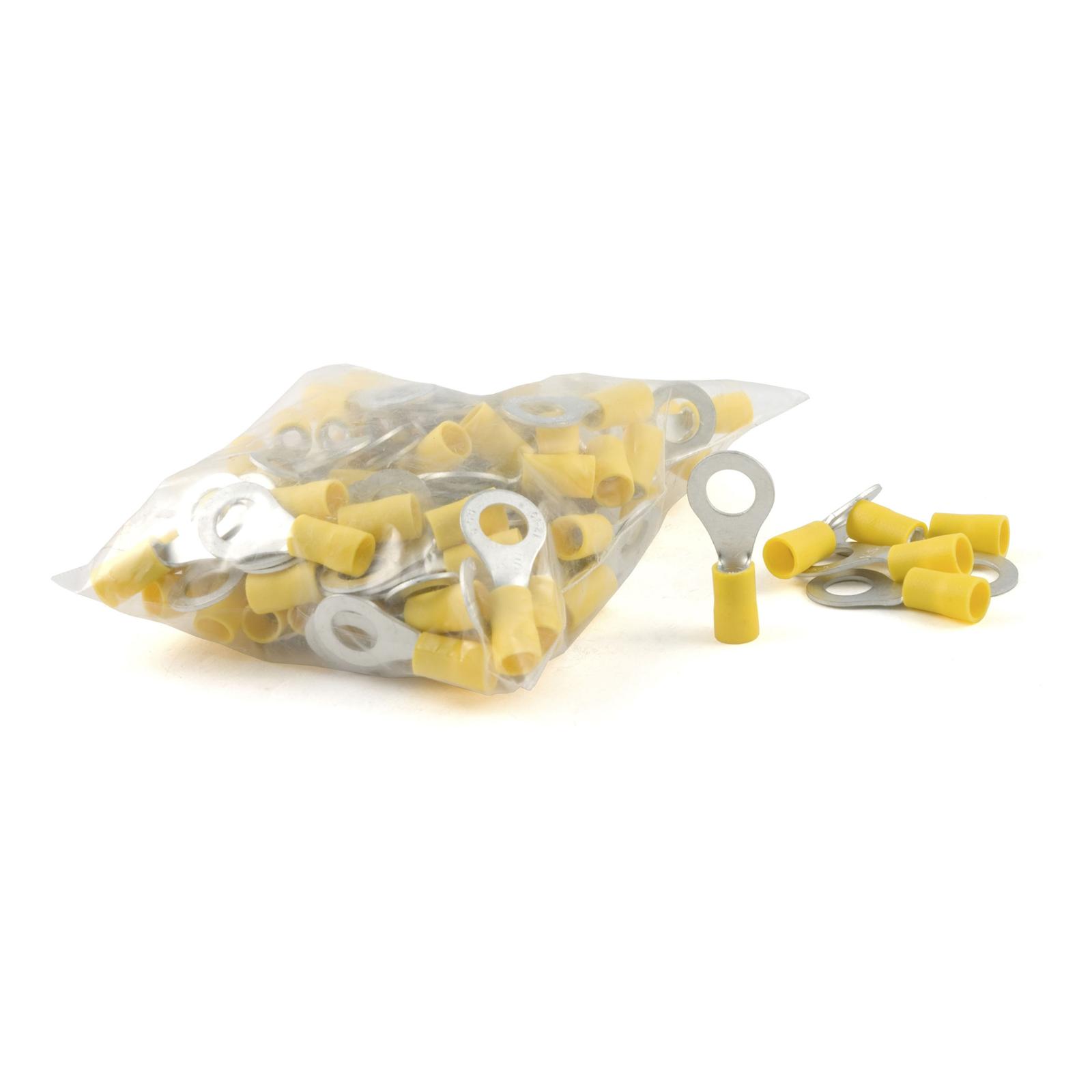 CURT Insulated Ring Terminals 59556 Wiring Connectors, Terminals, 5/16 in. Stud Style, 10 To 12-gauge, Yellow, Set of 100 thumbnail 2