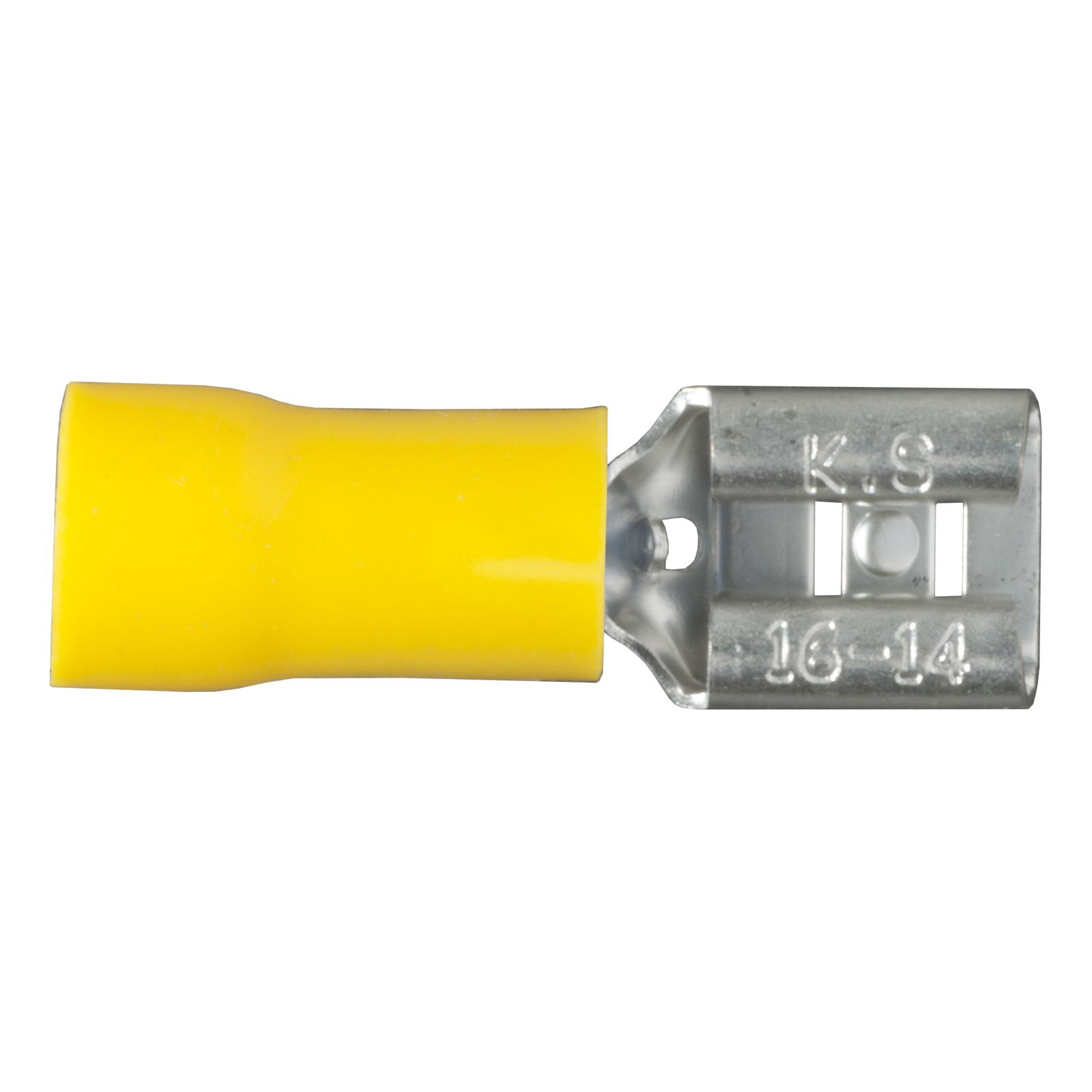 CURT Insulated Quick-Connectors 59593 Wiring Connectors, Quick Connectors, Female Type, Spade Style, 10 To 12-gauge, Yellow, Set of 100 thumbnail 2