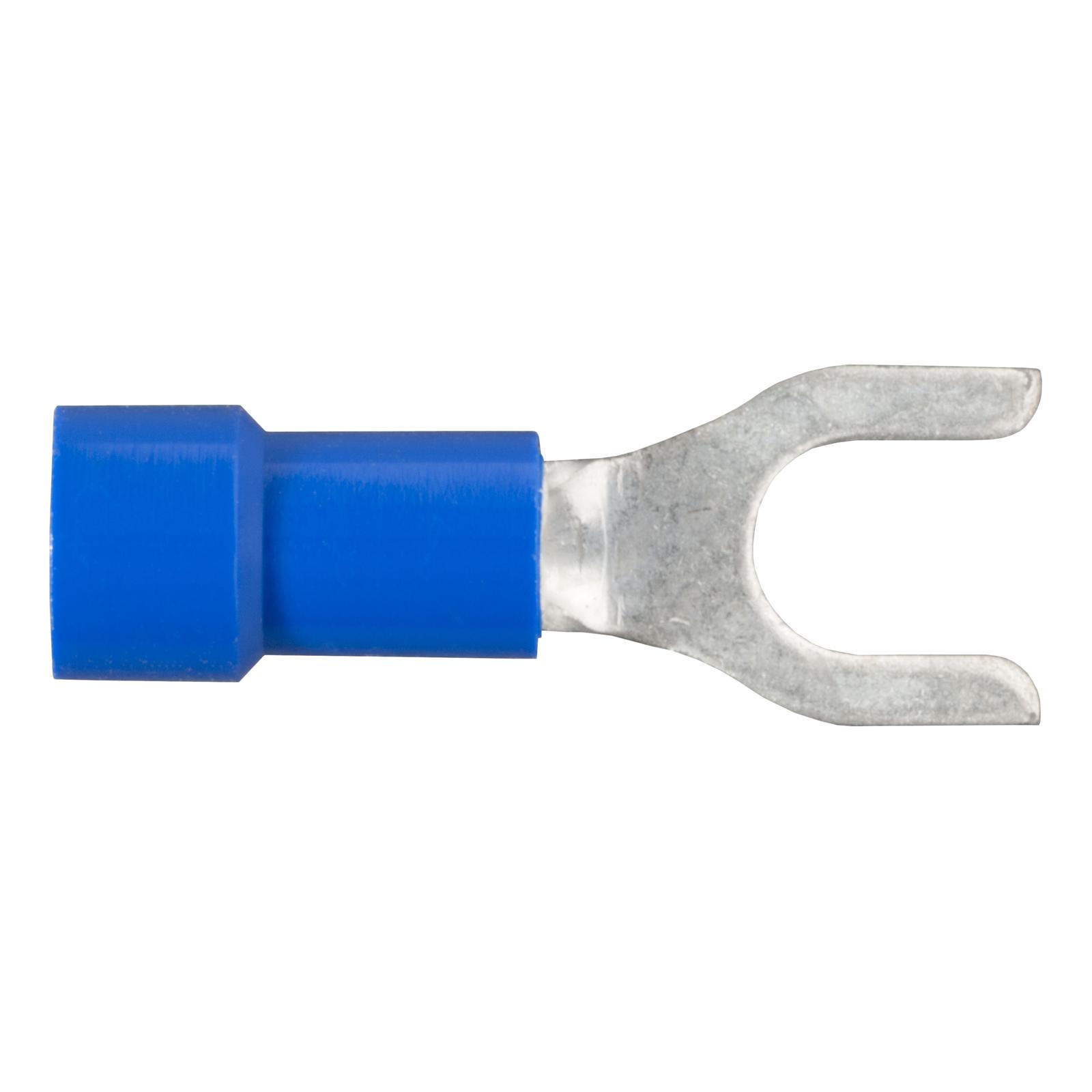 CURT Spade Terminals 59621 Wiring Connectors, Terminals, #10 Stud Style, 14 To 16-gauge, Blue, Set of 100 thumbnail 2
