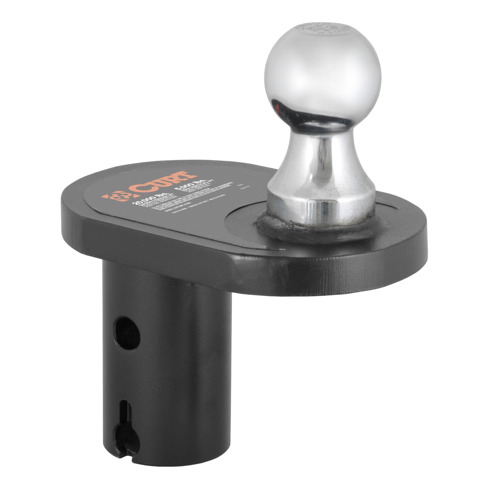 CURT Hitch Balls 60602 Ball, Steel, Chrome, Gooseneck, 2 5/16 in. Diameter, 4 in. Offset, Each thumbnail 2