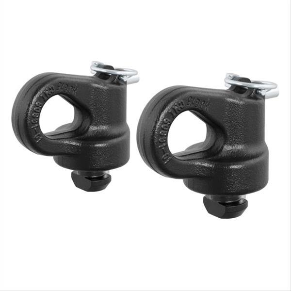 CURT Safety Chain Anchors 60691 Bracket, Steel, Black Powdercoated, Twist-lock, Chevy, GMC, Nissan, Ford, Pair