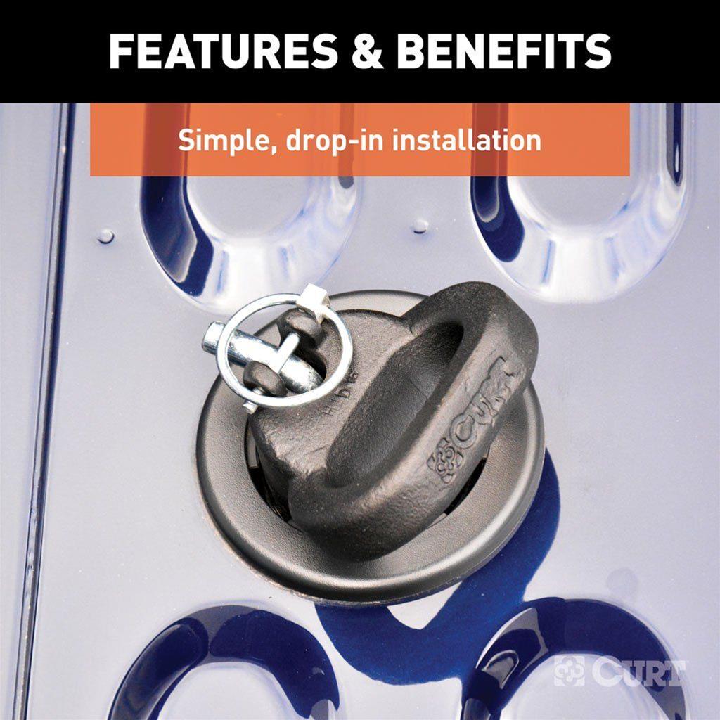 Curt Manufacturing - Trailer Safety Chain Hooks for 2013-2025 2500, 3500 60698 Hitch Hook thumbnail 4