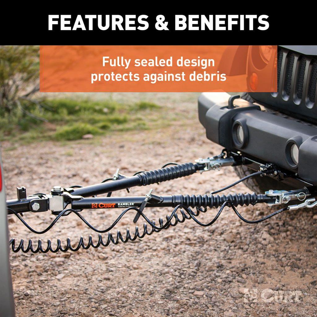 CURT Rambler RV Tow Bars 70001 Bar, RV, 2 in. Receiver, Steel, Black Powdercoated, Each thumbnail 4