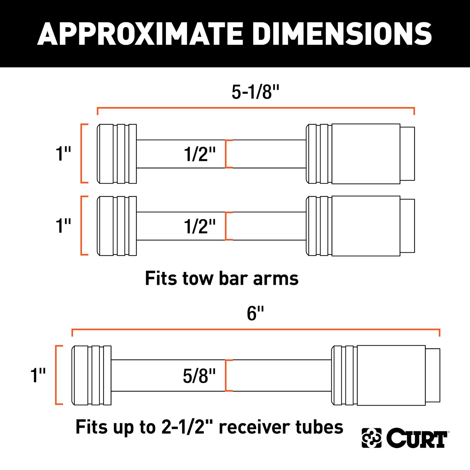 CURT Rambler Tow Bar Lock Sets 70005 Receiver Hitch and Coupler Locks, Rambler, RV Trailer Hitch, Two Locks for Arms, One for Receiver. Steel, Chrome, with Keys, Set of 3 thumbnail 2