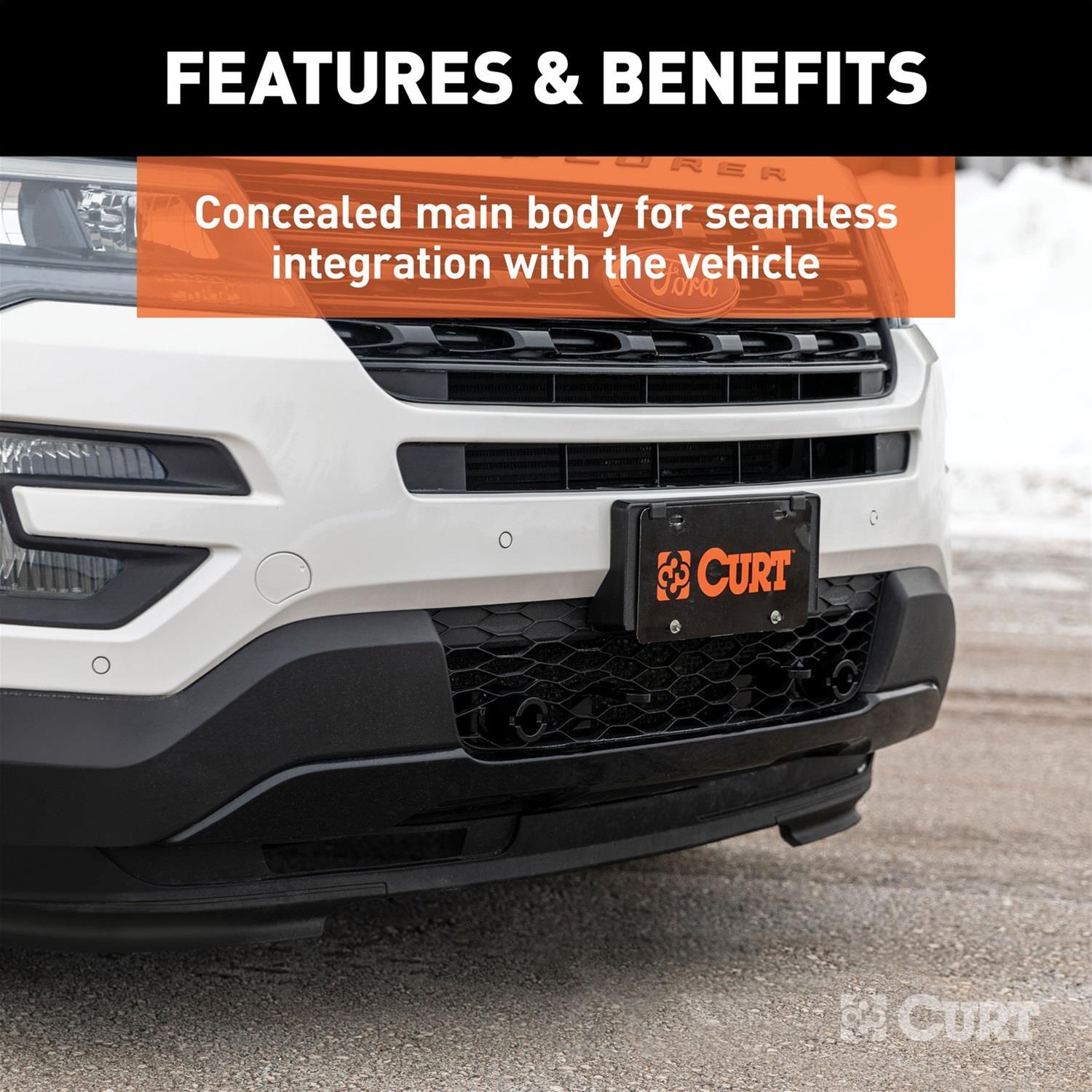 CURT Custom Tow Bar Base Plates for 2016-2019 EXPLORER - 70114 Adapter Bracket, Plate, Steel, Black Powdercoated, Ford, Kit thumbnail 4