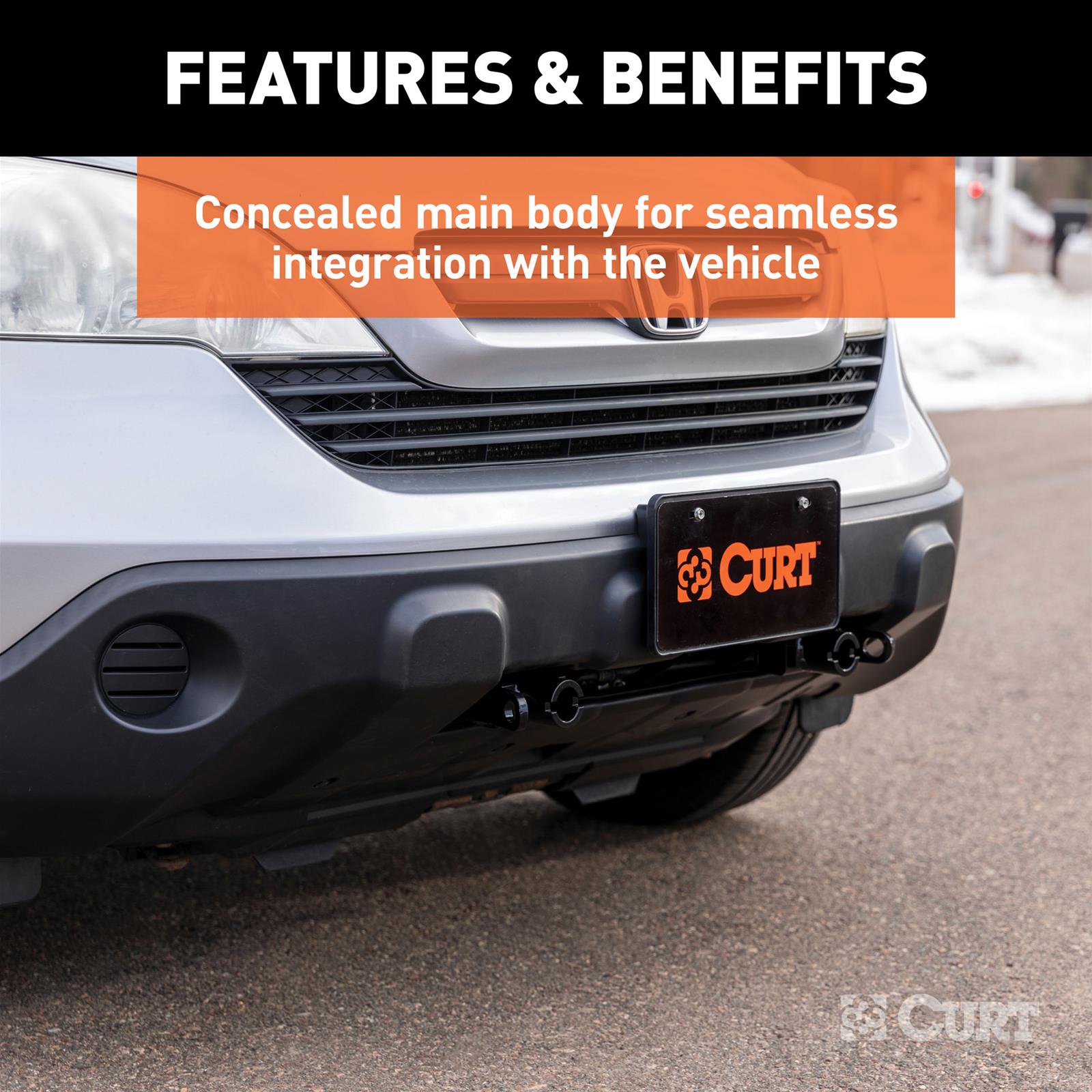 CURT Custom Tow Bar Base Plates for 2007-2011 CR-V - 70115 Adapter Bracket, Plate, Steel, Black Powdercoated, Honda, Kit thumbnail 4
